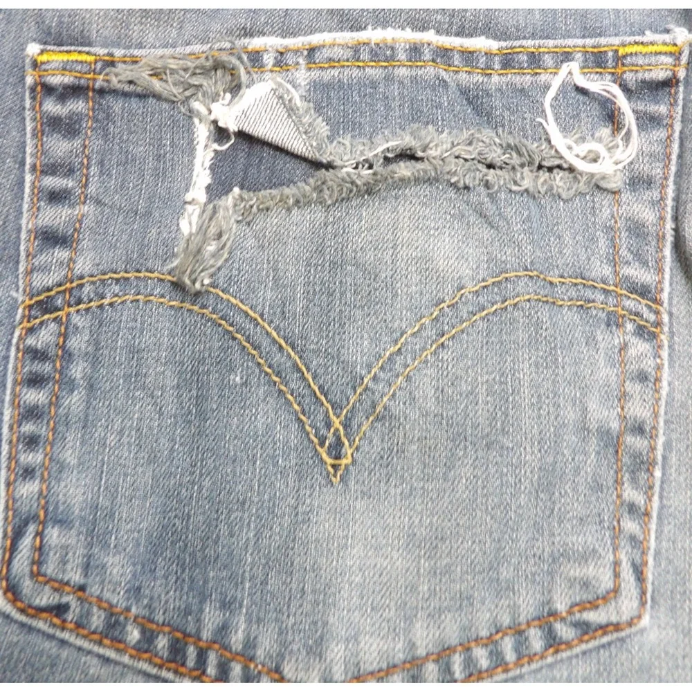 VTG Levis 569 Loose Straight Jeans Men 36x34 Blue Distressed Baggy Hemmed Denim